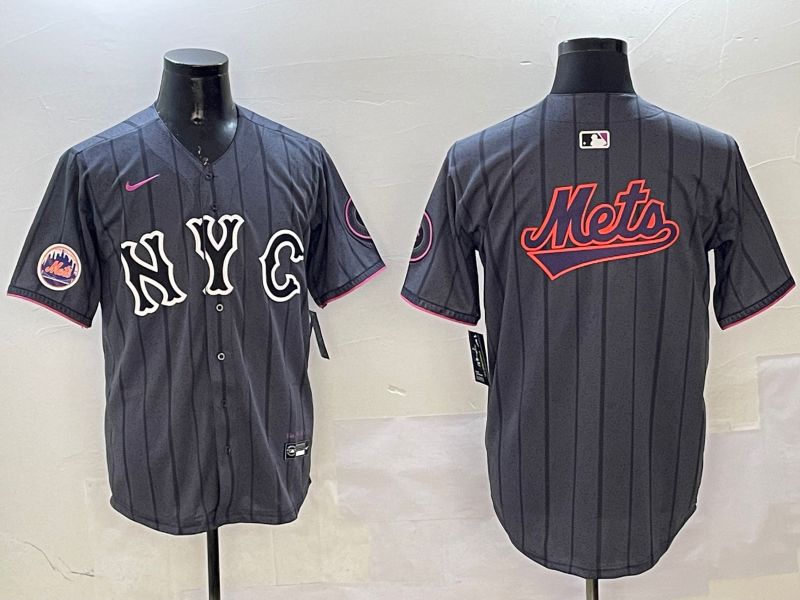 Men New York Mets Blank Black City Edition 2025 Nike MLB Jersey style 6